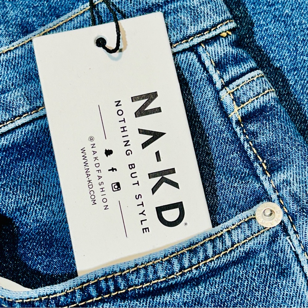 NAKD jeans Straight High Waist jeans button fly stretchy New women size 25 - Picture 5 of 13